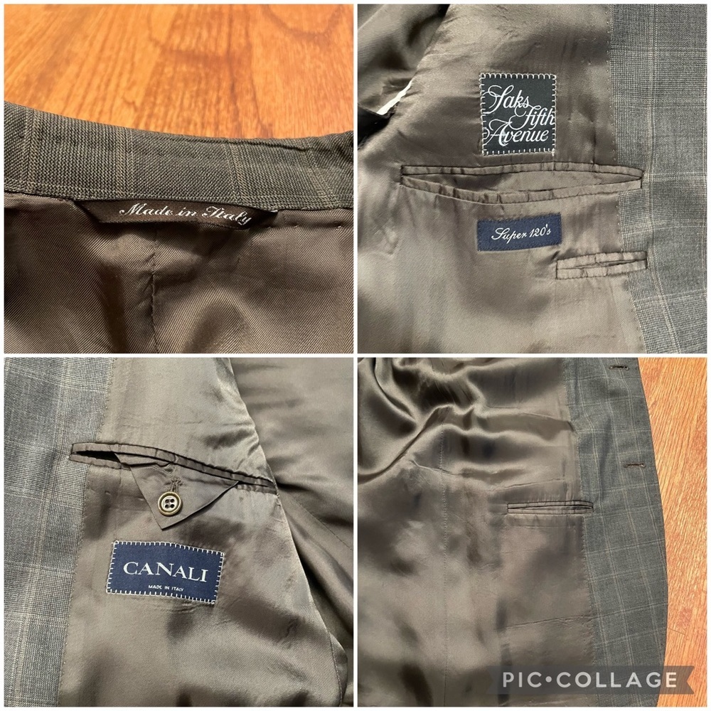 Canali for Saks Fifth Avenue Super 120’s wool single breasted suit size 42R - Picture 8 of 16